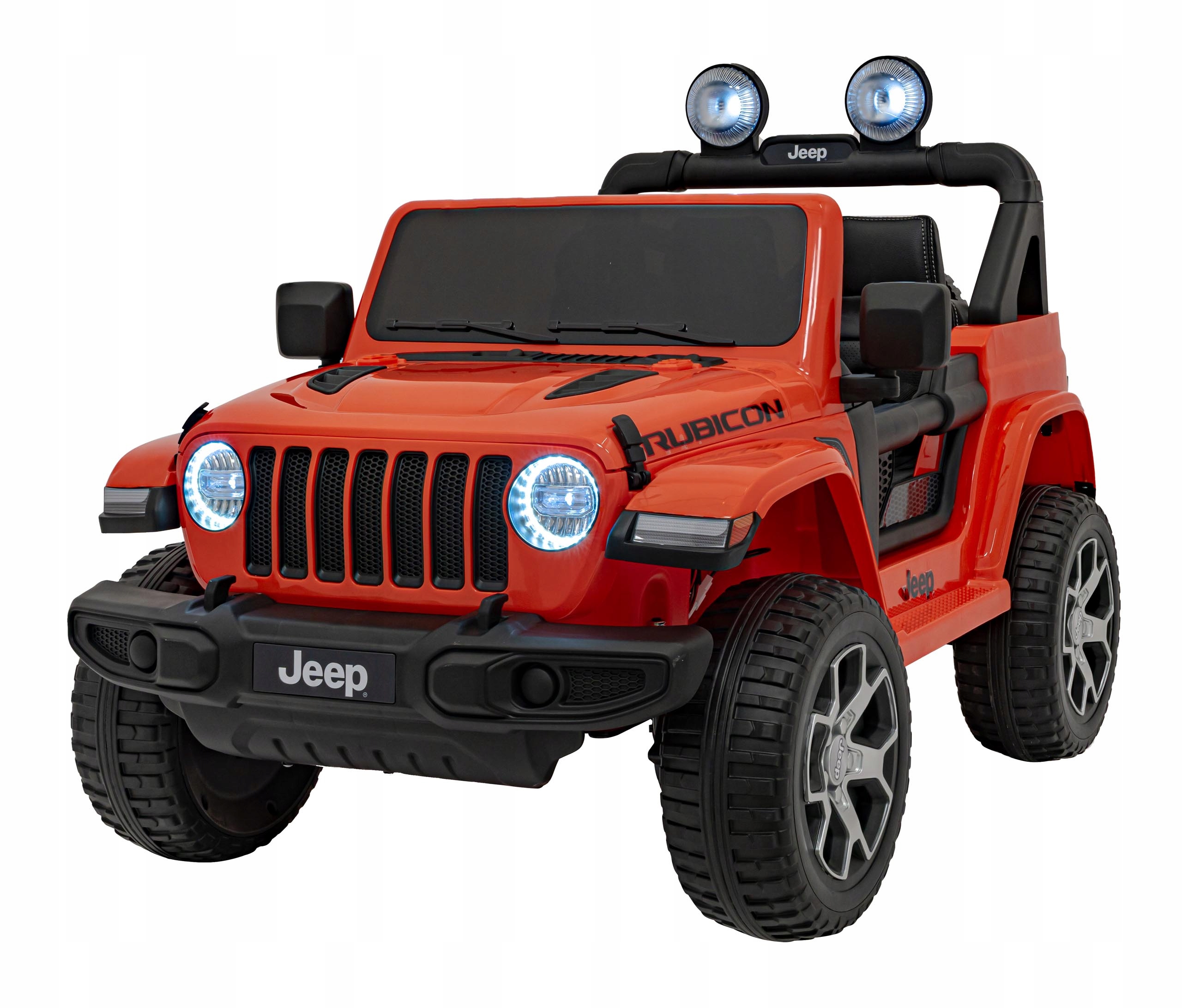 Jeep Wrangler Rubicon dla dzieci12V z pilotem radio MP3 pomarańczowy