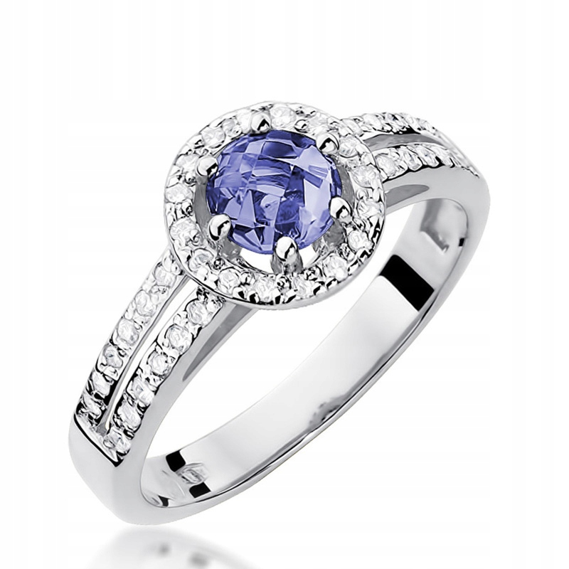 

Pierścionek Złoty Z Tanzanitem I Brylantami