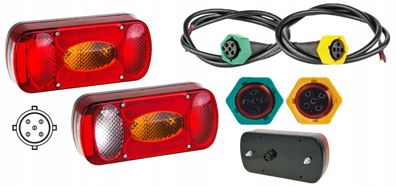 LAMPY TYLNE ZESPOLONE ŚWIATŁO NA BAGAŻNIK ROWEROWY LEWA +PRAWA WTYK BAJONET