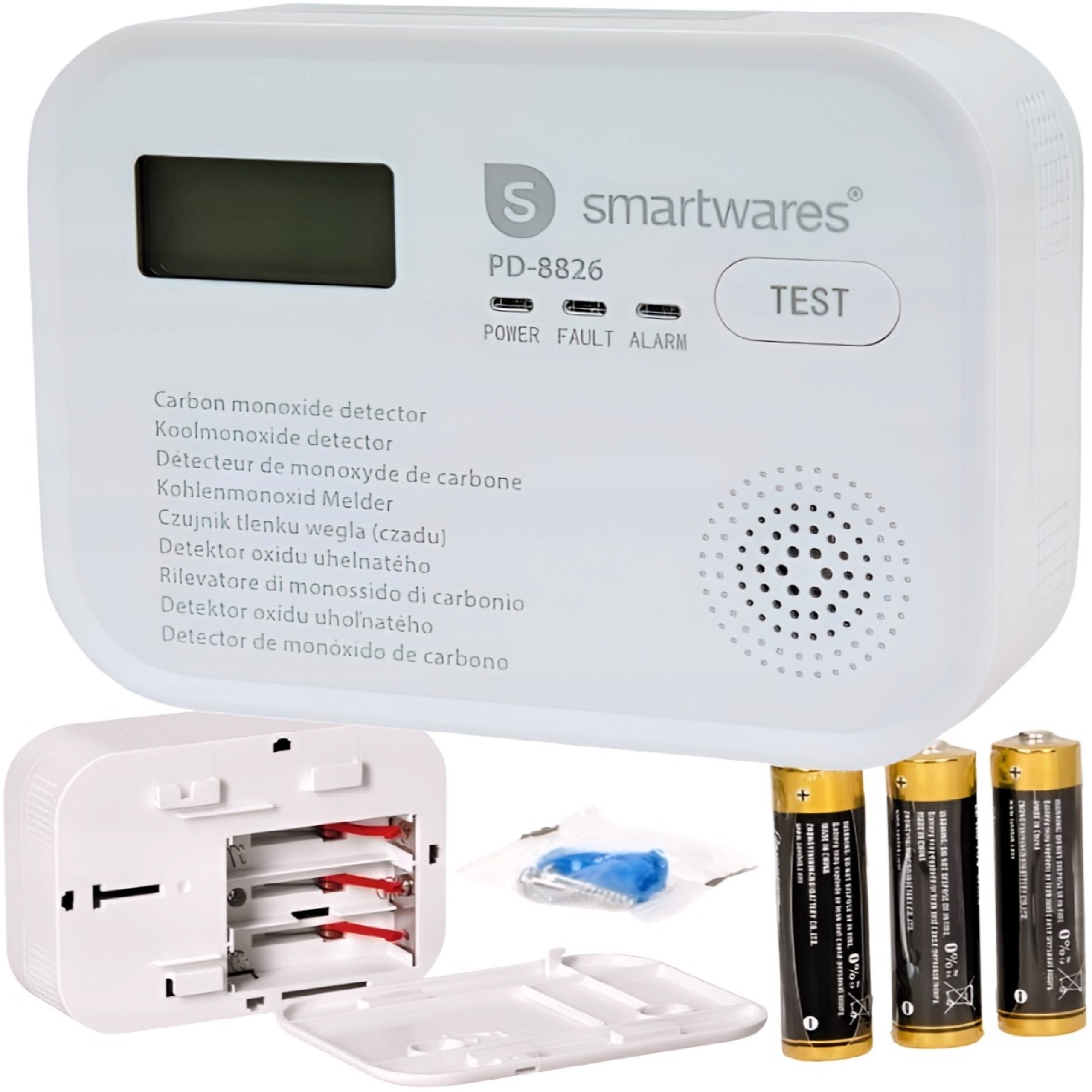 Czujnik Czadu Tlenku Węgla Bateryjny Smartwares Bezpieczeństwo w Twoim Domu