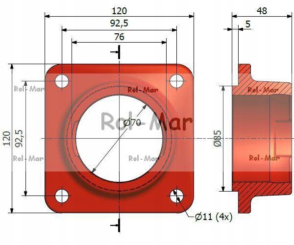Oprawa łożyska podajnika pochyłego kwadrat Bizon Stan opakowania oryginalne
