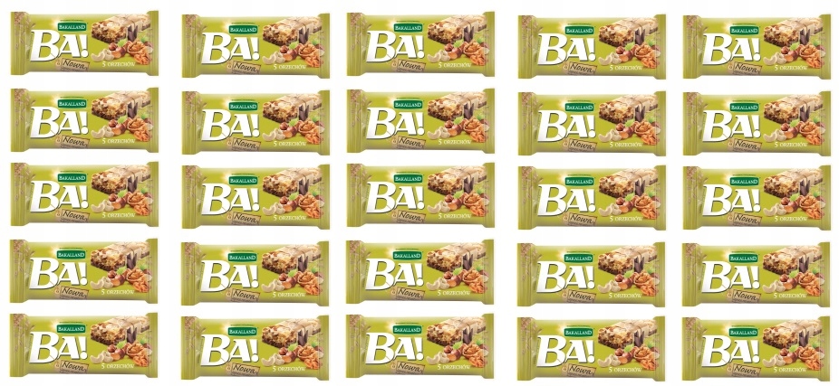Levně 25x 40g Bakalland Ba! Cereální Tyčinka 5 ořechů Karton