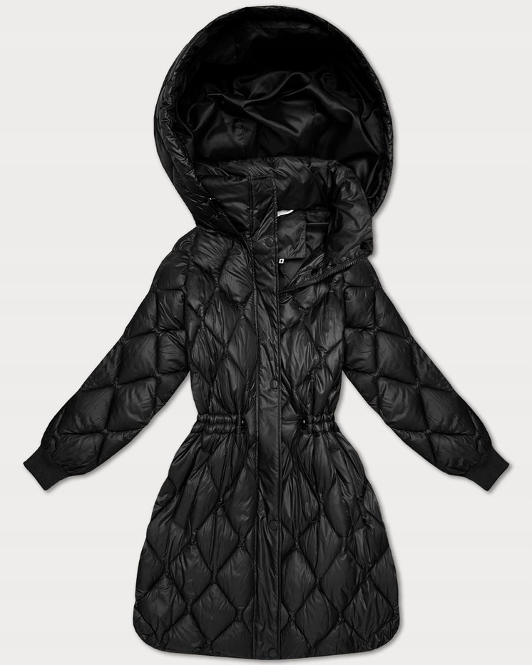 Volná Bunda S Širokými Rukávy 6518 Černá L (40)