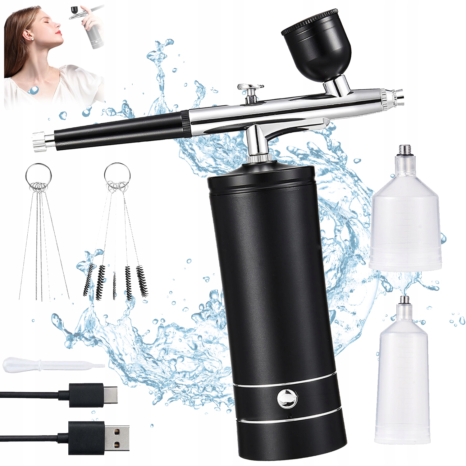 Electric Beauty Multifunkční Vstřikovač Kyslíku Sprej Airbrush 0.3 MM