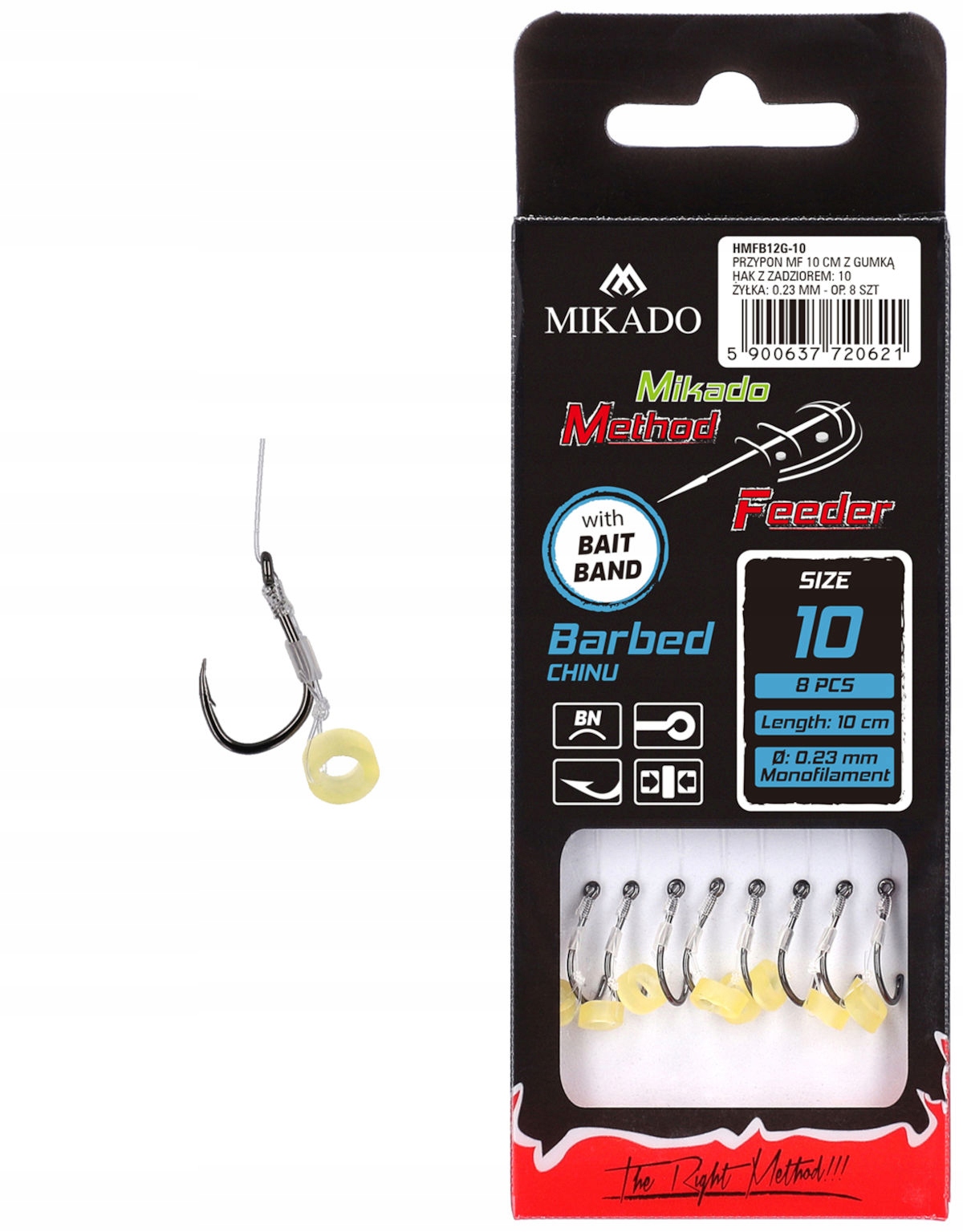 Haczyk Mikado Method Feeder z gumką nr 10 0,23