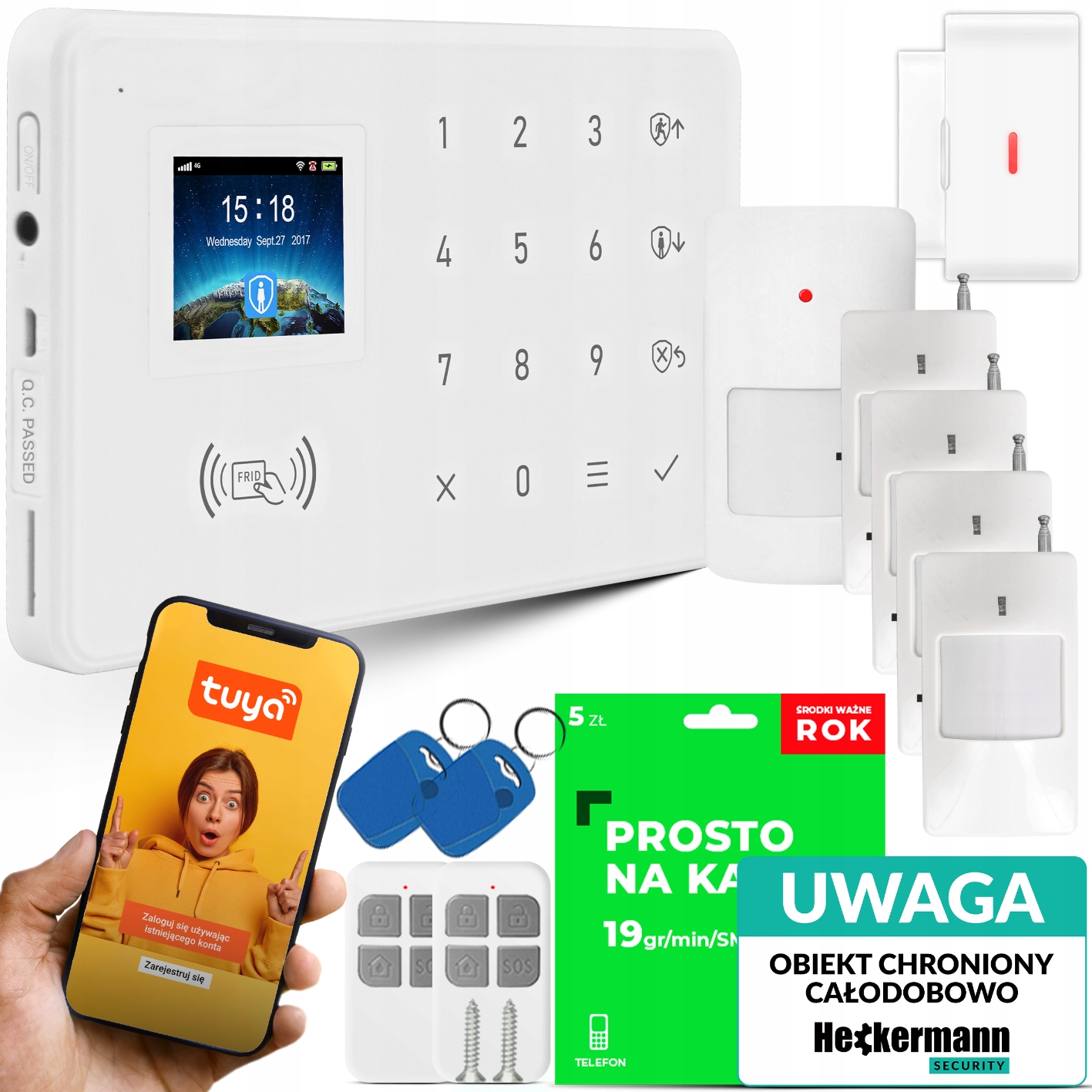 ALARM DOMOWY GSM WIFI ZESTAW 5 CZUJNIKÓW RUCHU