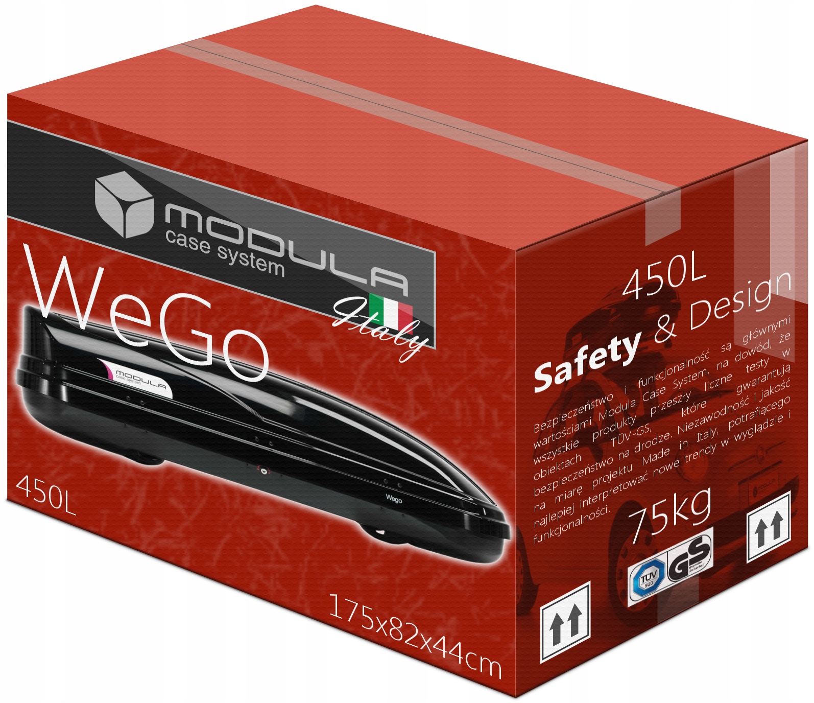 Багажник коробка крыши MODULA WeGo 450L 175CM черный