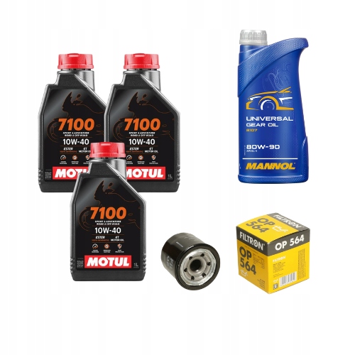 Sada na výmenu oleja Motul 7100 10w40 80w90 filter Loncin Xwolf 700