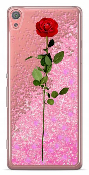 

etui płynny brokat róża kwiat do Sony Xperia Xa