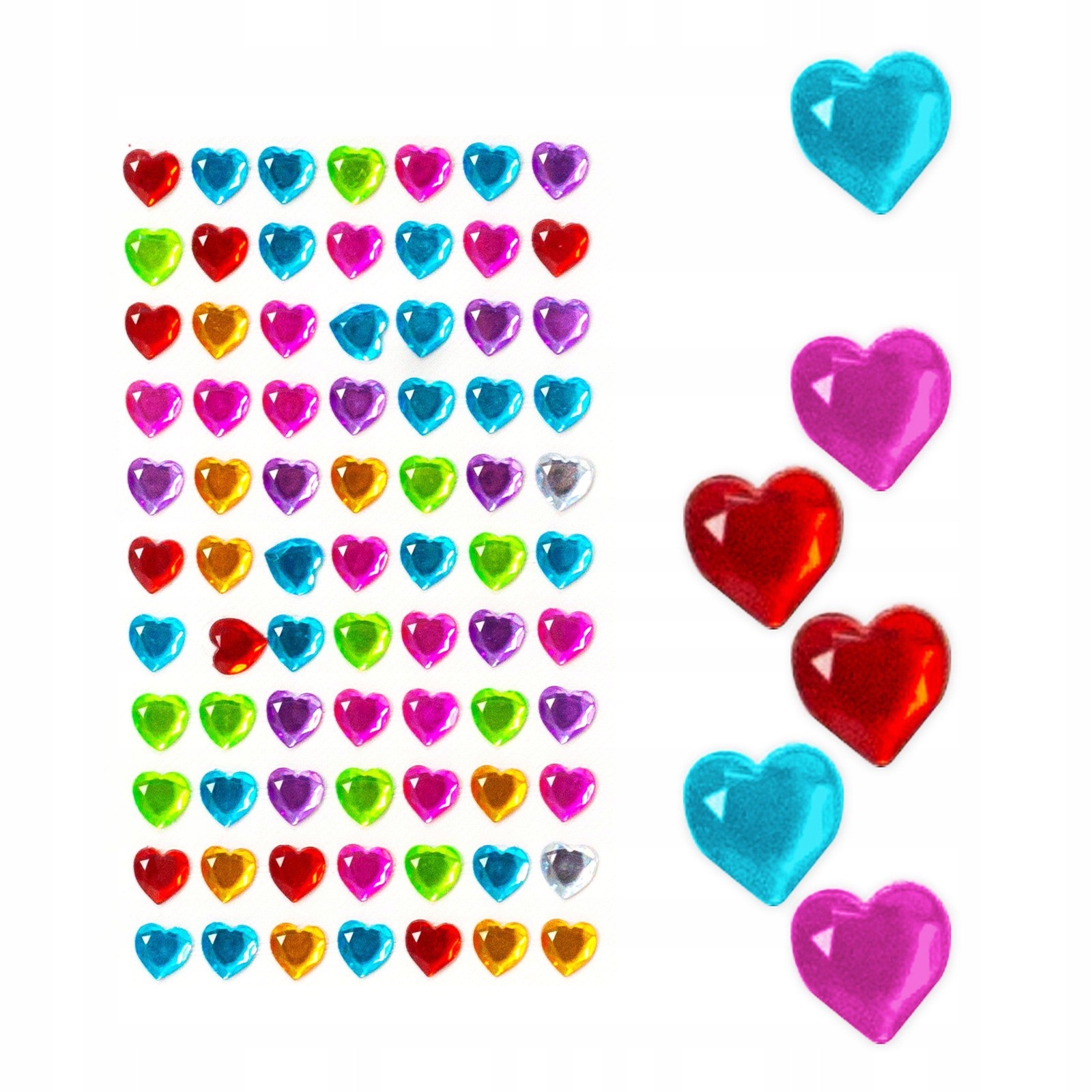 

Diamenciki Naklejki kryształki Kolorowe Serce 10mm