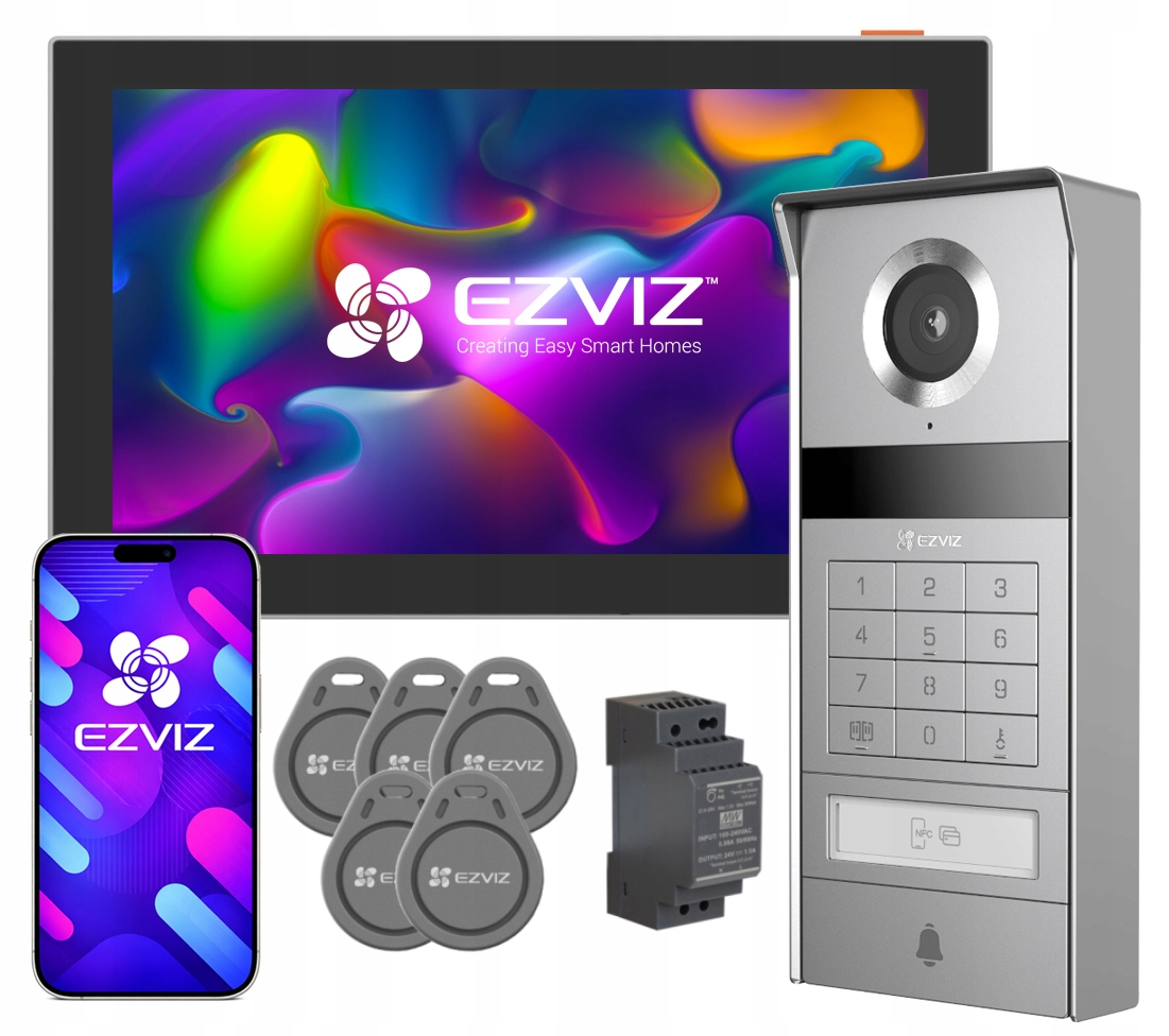 Videovrátnik Ezviz TP9 Pro 4K Šifrovač Čítačka Nfc 2-žilový Aplikácia