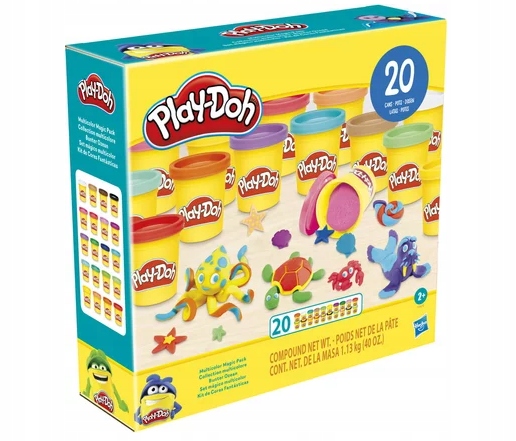 PLAY DOH CIASTOLINA ZESTAW 20x TUB KOLORY MAGIC PACK F2829 HASBRO 1,13kg Wiek dziecka 3 lata +