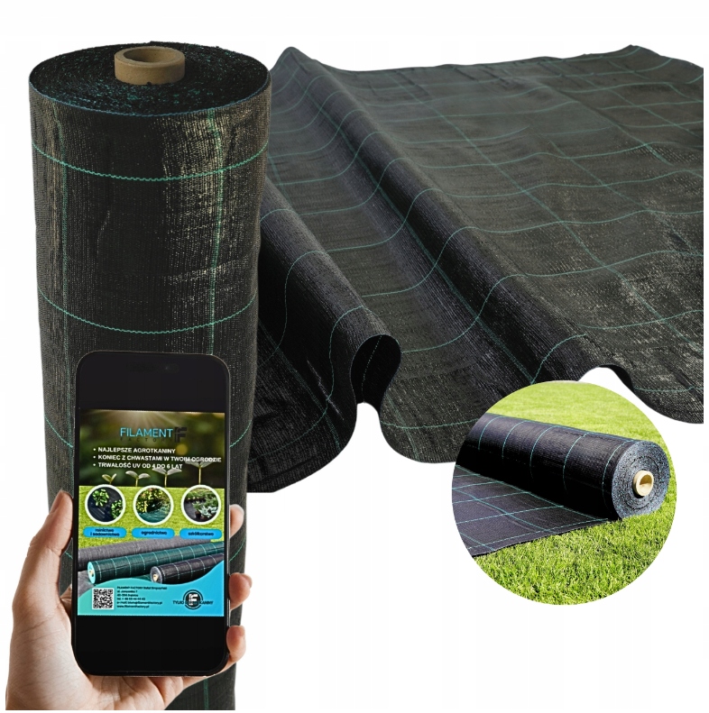 MOCNA GRUBA AGROTKANINA 100g 1,05M NA METRY CHWASTY UV WYSOKA JAKOŚĆ 105cm