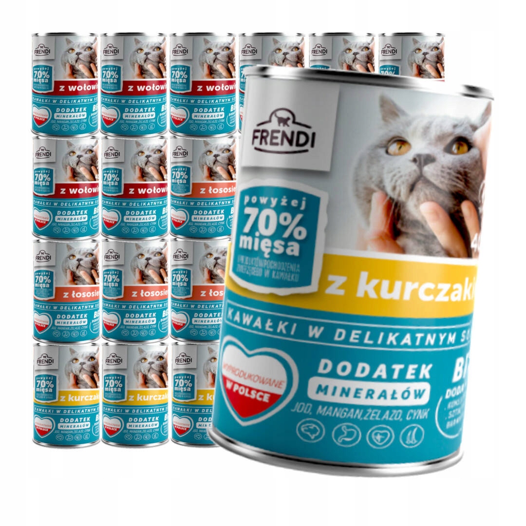 Frendi Mokré Krmivo Pro Kočky 24x400 g Kousky omáčky Mix Kuřecí losos Hovězí maso