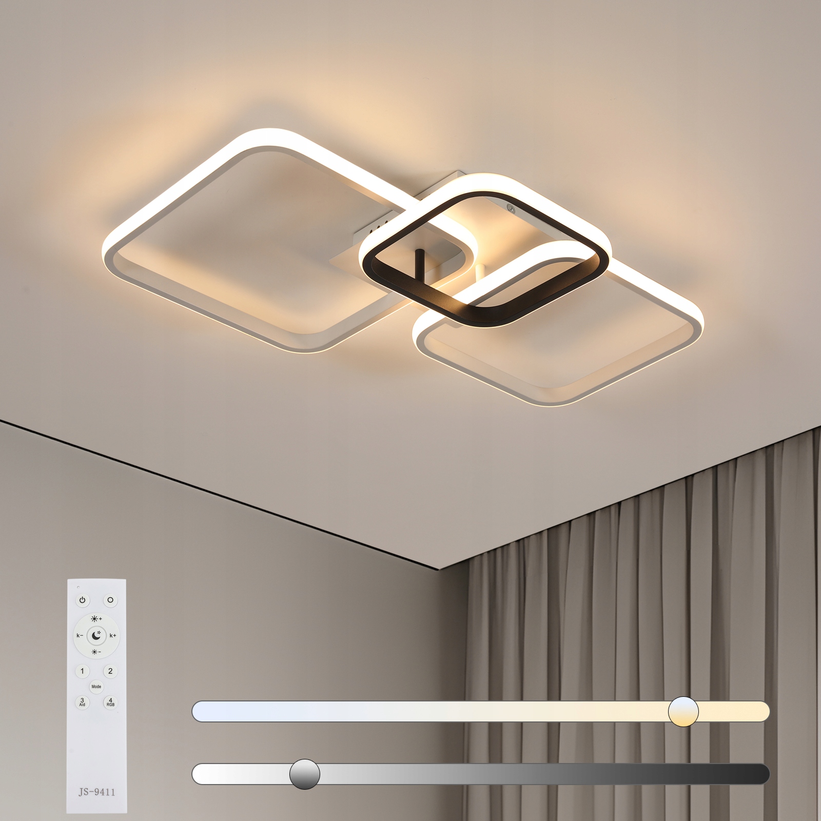 Led Stropní Svítidlo Bílé Závěsné Černé Stmívatelné S Dálkovým Ovladačem Do Obýváku