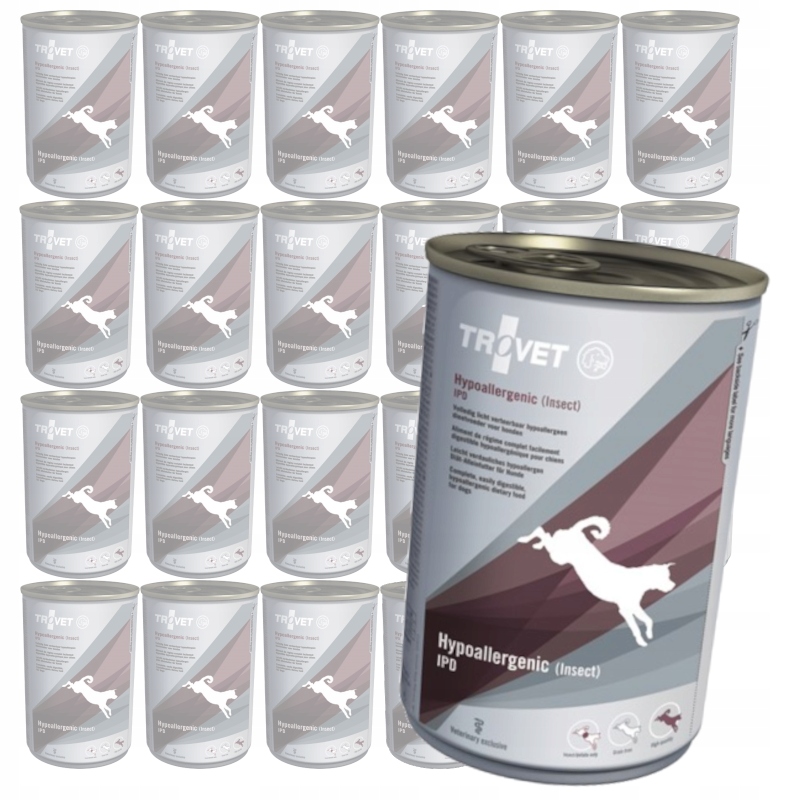 Levně Trovet Hypoallergenic Ipd Insect 24x400g Vlhké Krmivo pro psy s hmyzem