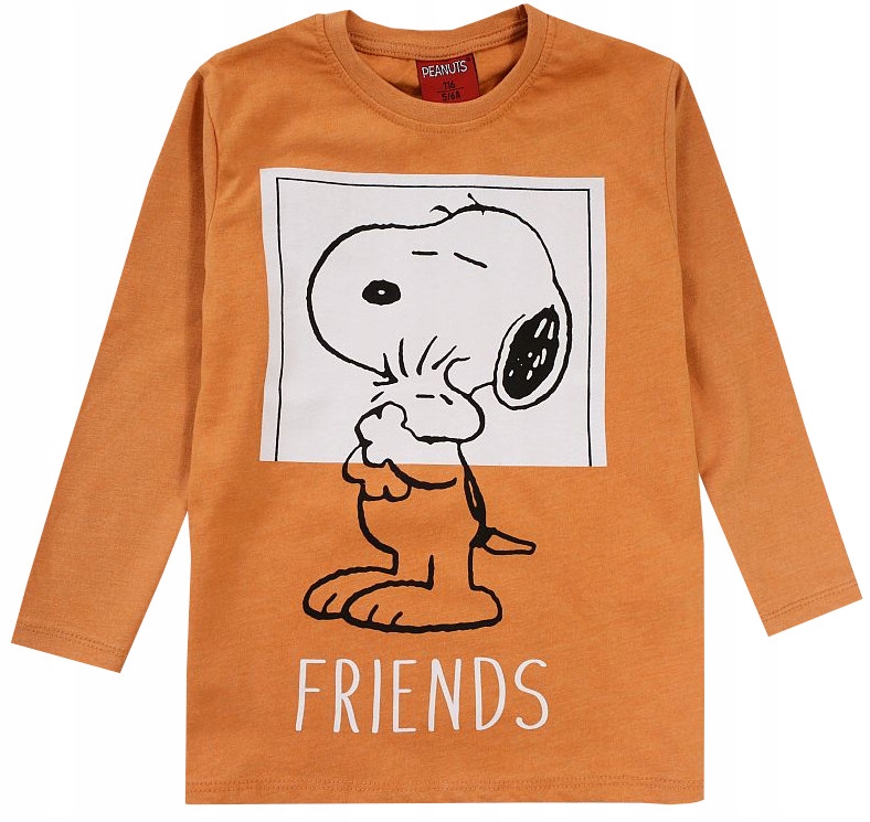 SNOOPY BLÚZKA DLHÁ RUKÁV chlapčenská bavlna HNEDÁ 104 R702C