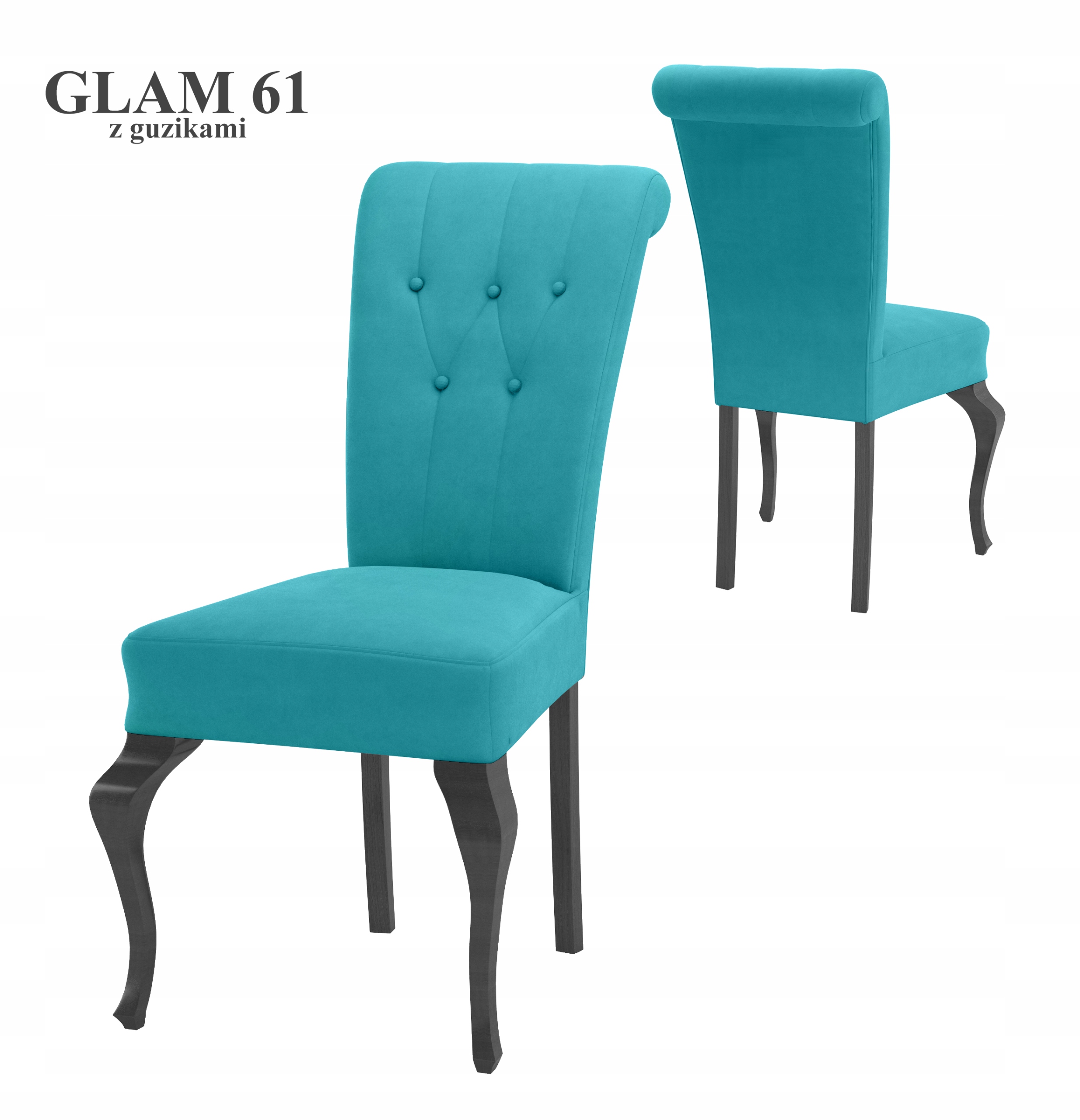 Zestaw Stół z 6 krzesłami glamour biały połysk Szerokość stołu 80 cm