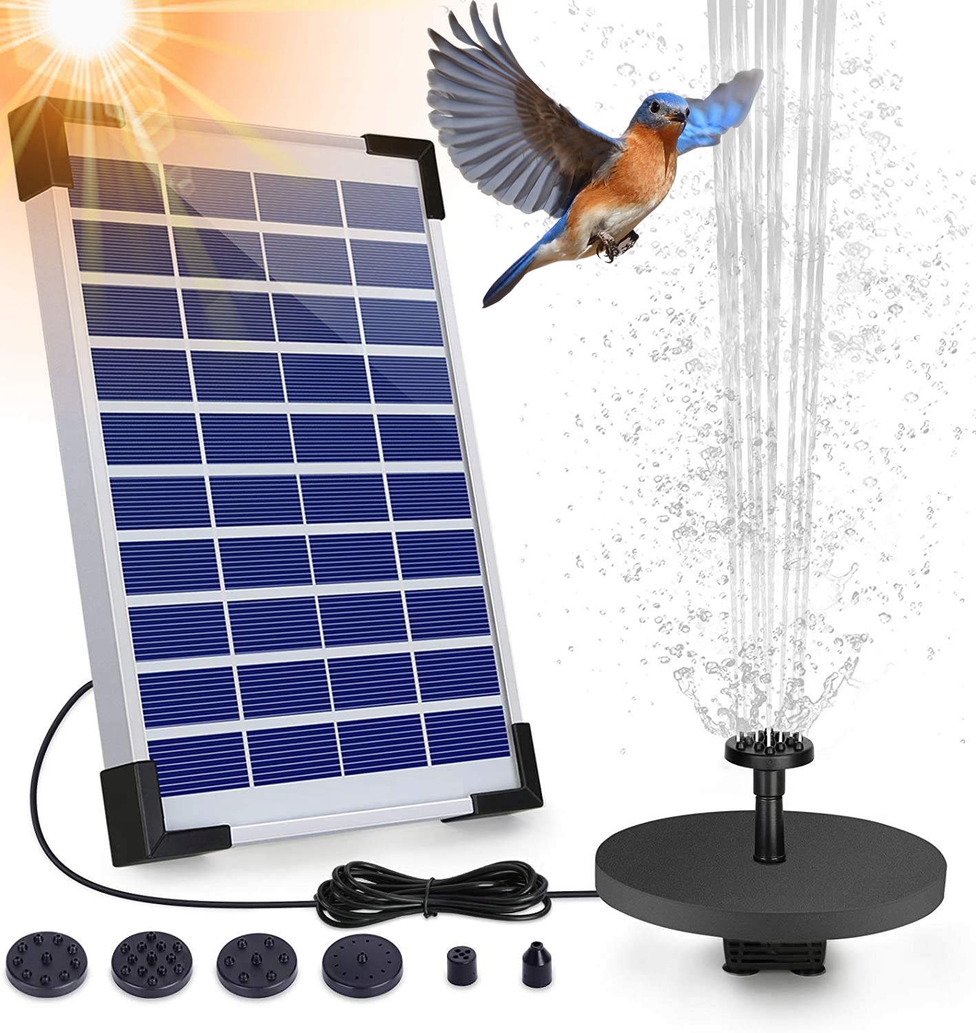 Fontána 5W Pro Jezírko 6 Trysek Regulace Výšky 380 L/h