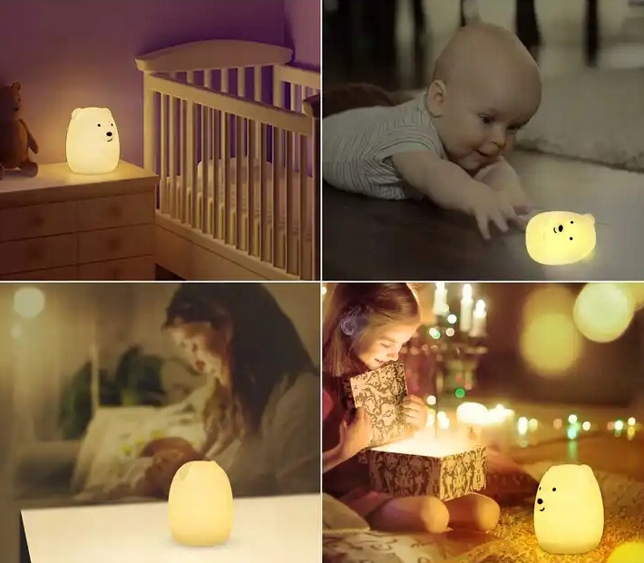 SILIKONOWA LAMPKA NOCNA MIŚ MISIO DLA DZIECI DZIECKA KOLOROWA LED RGB PILOT Bohater Inny