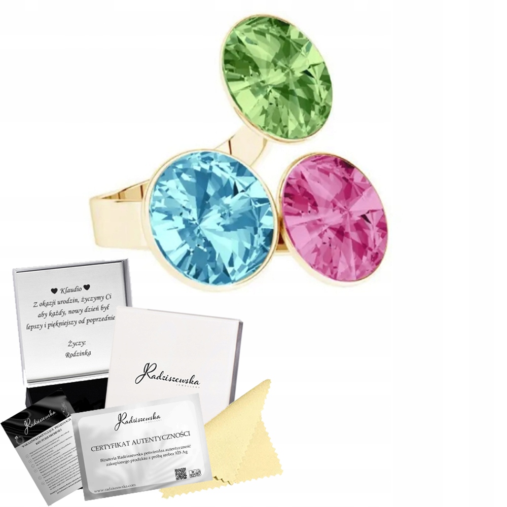 Prstýnek Kulatý s krystaly pro Den Žen Dárek