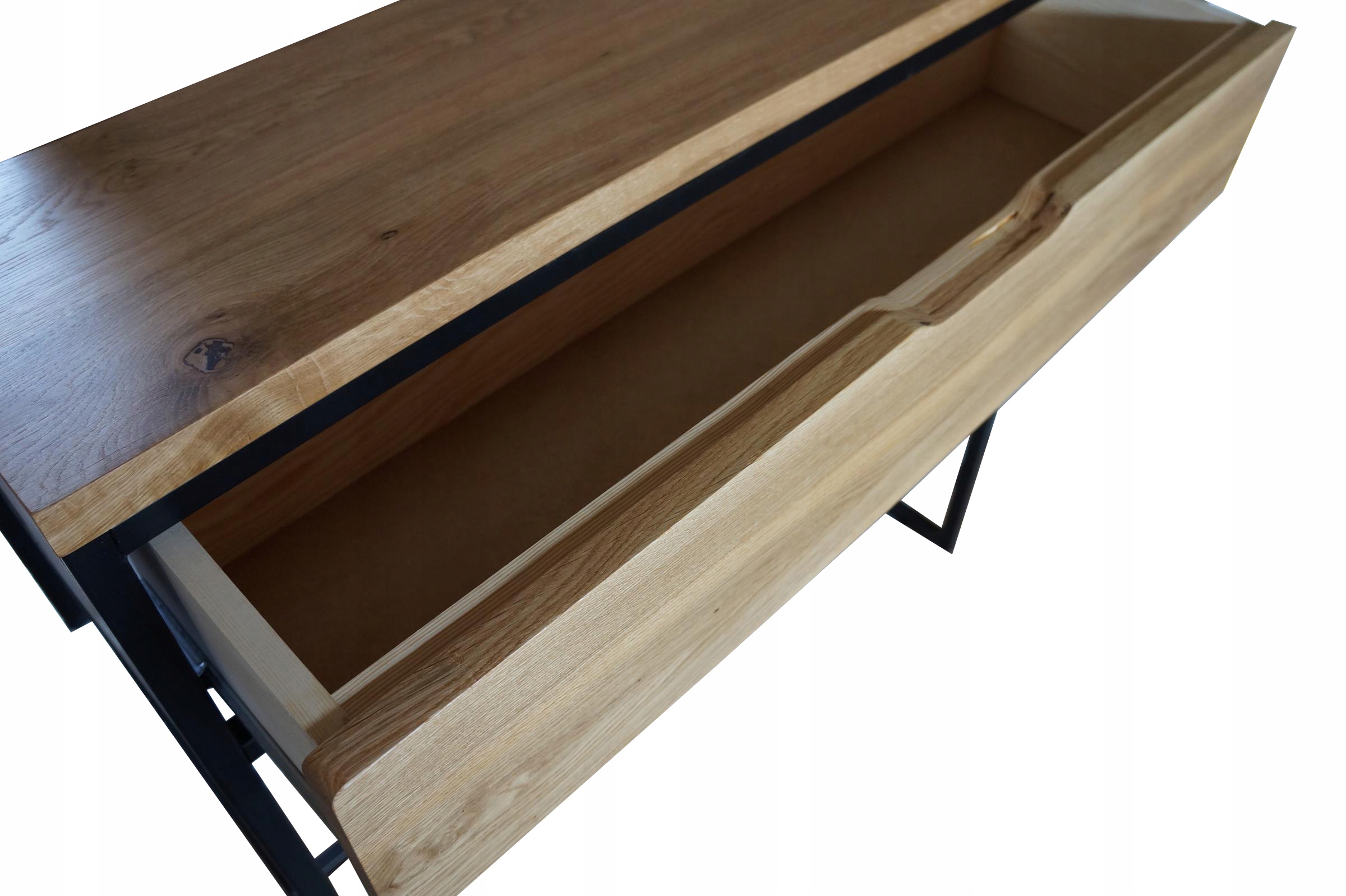 KONSOLA LOFT Z SZUFLADĄ 100 CM LITY DĄB Głębokość mebla 25 cm