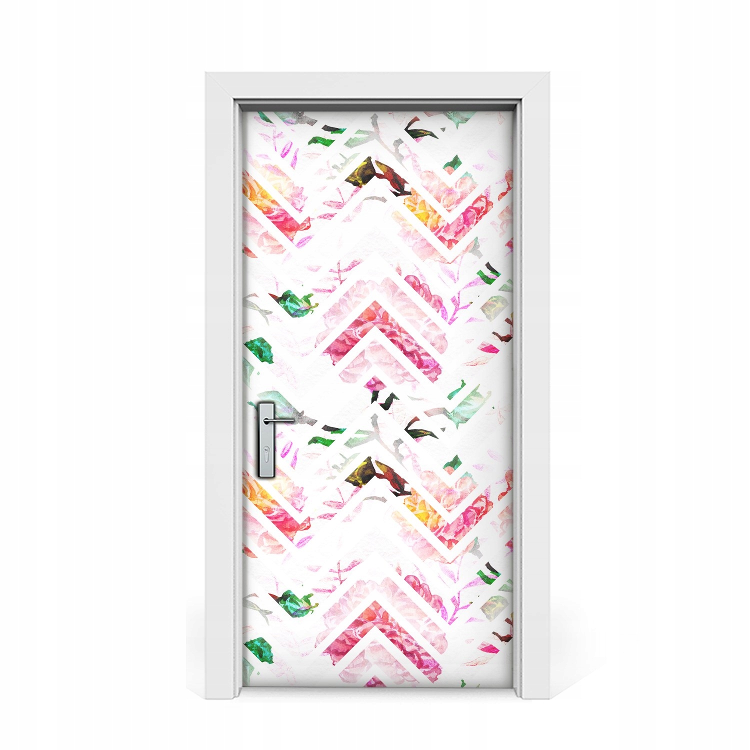 

Naklejka na drzwi okleina Kwiatowy Szewron 95x205