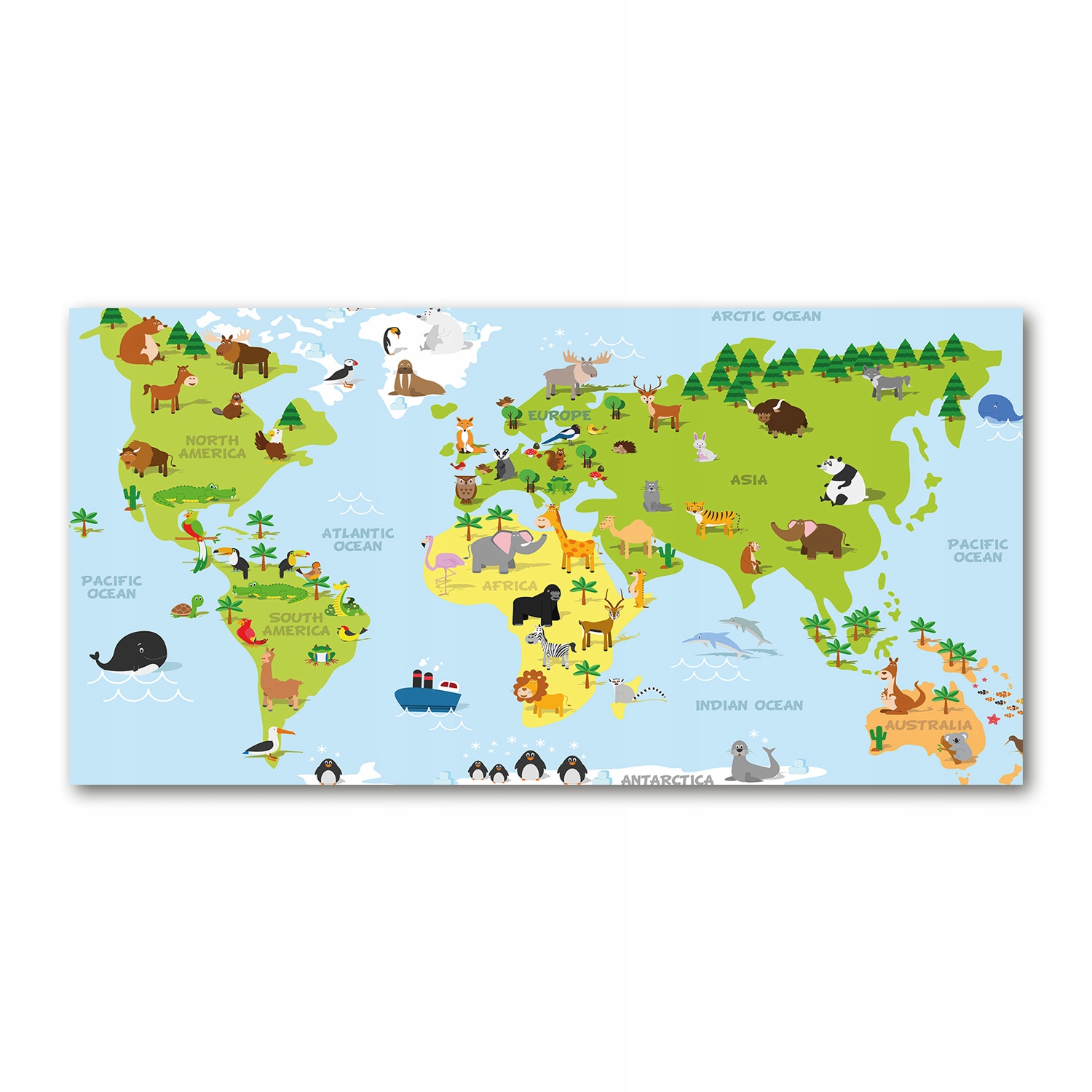 

Foto-obraz akryl Mapa zwierzęta zdjęcie 140x70 cm