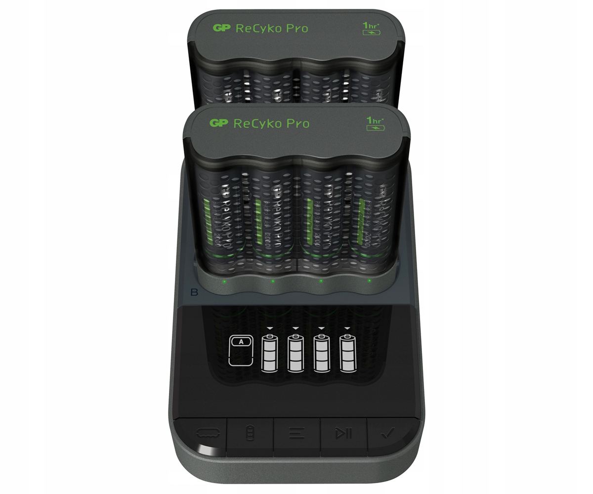 

2x Ładowarka Gp Recyko Usb P461 +8x R6 Aa 2100 Dok