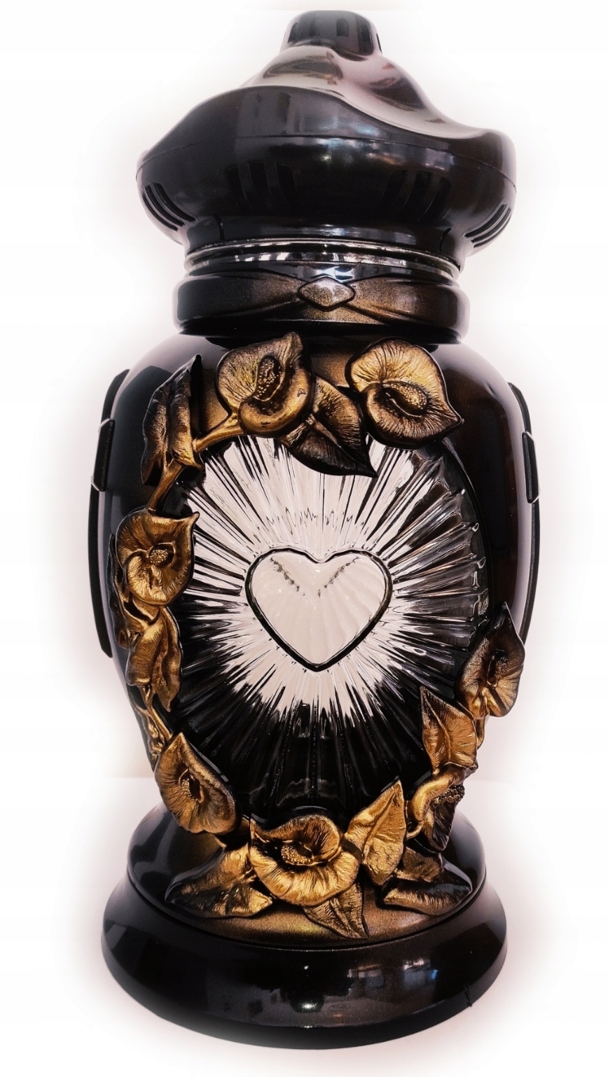 

duży szklany znicz lampion kalia na grób pomnik