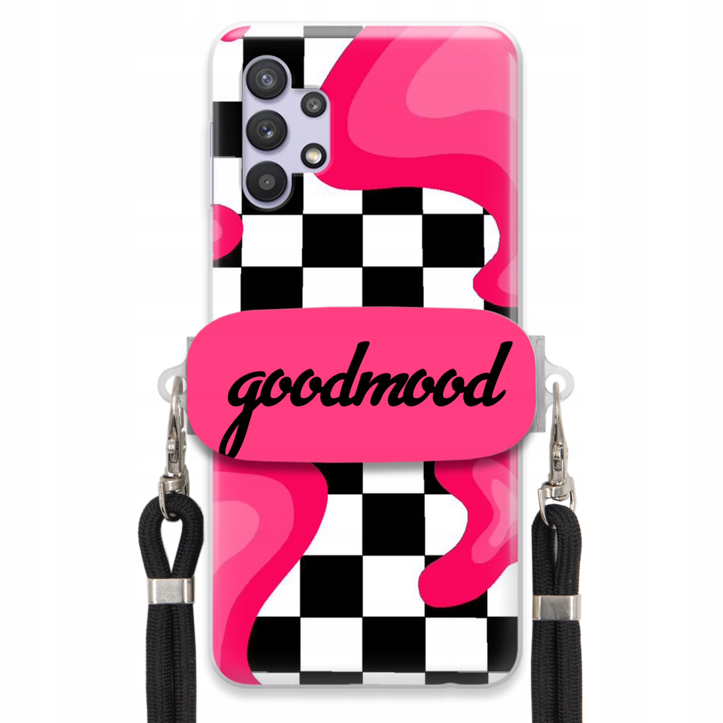 Puzdro Pre Samsung A32 5G Sada Case Držiak Na Vodítko Čierna Pre Teen Splash