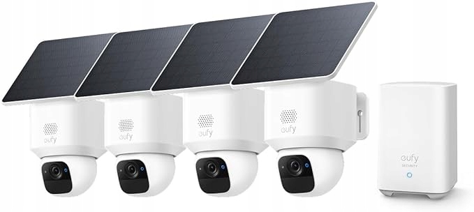 Kamera Eufy Cam Solo E30 4 kusů se solárním panelem a HomeBase 2 Wifi