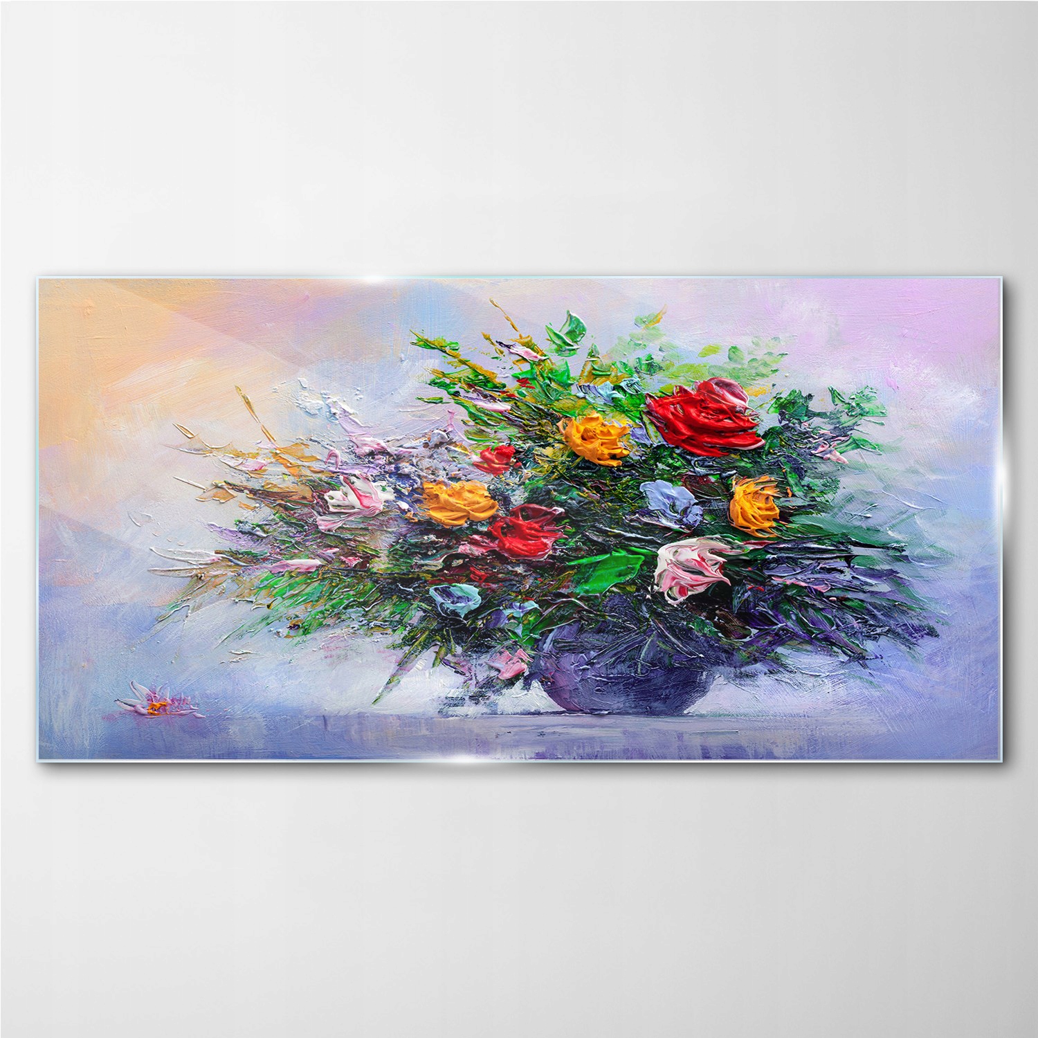 

Szklany obraz na ścianę Malarstwo kwiaty 140x70