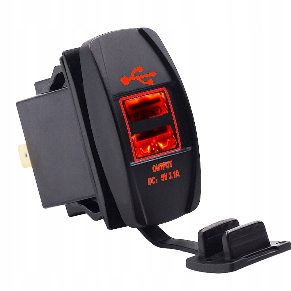 Автомобильное зарядное устройство 2x USB вольтметр 2.1 A