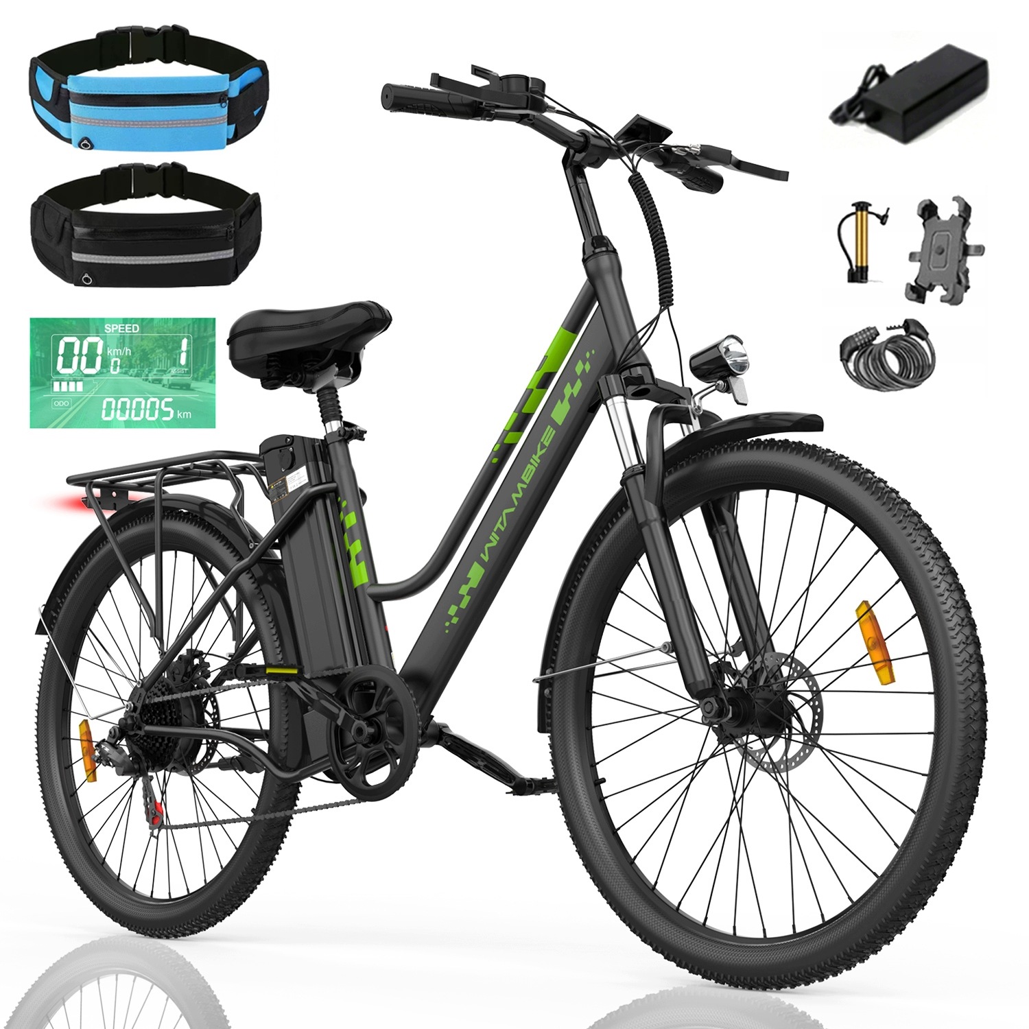 Elektrokolo Městské kolo Witambike 250W 25km/h 20AH 120km Shimano 26" Pl