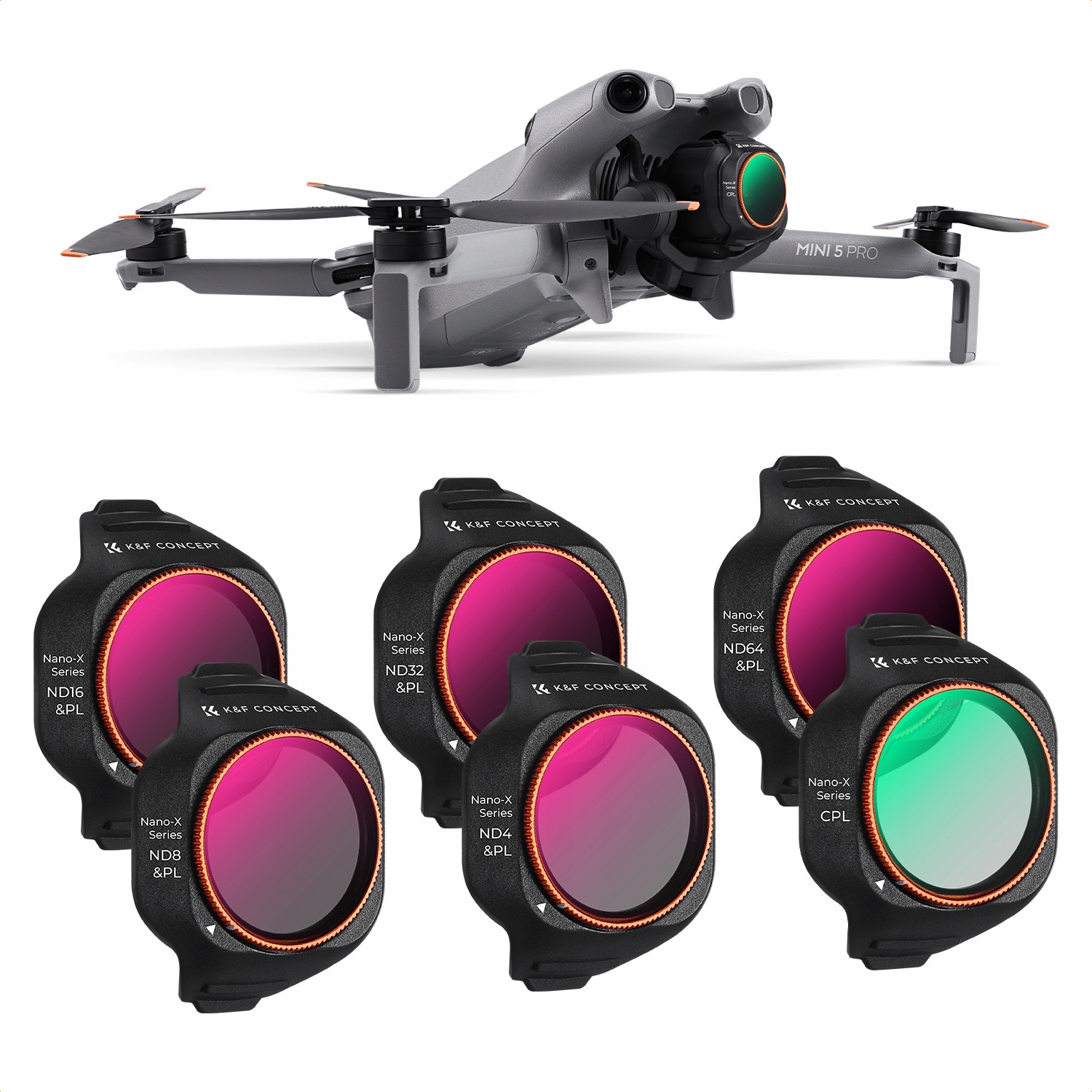 Sada filtrů 6v1 Filtr Cpl Nd/pl ND8 ND16 ND32 ND64 pro Dji Mini 5 Pro
