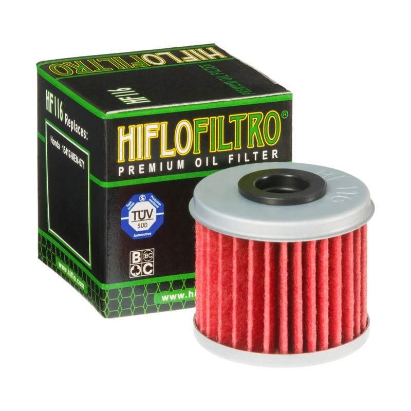 Filtr Oleju Hiflofiltro HF116 do Honda Trx Crf 150 250 450 Tc Te Hm Moto