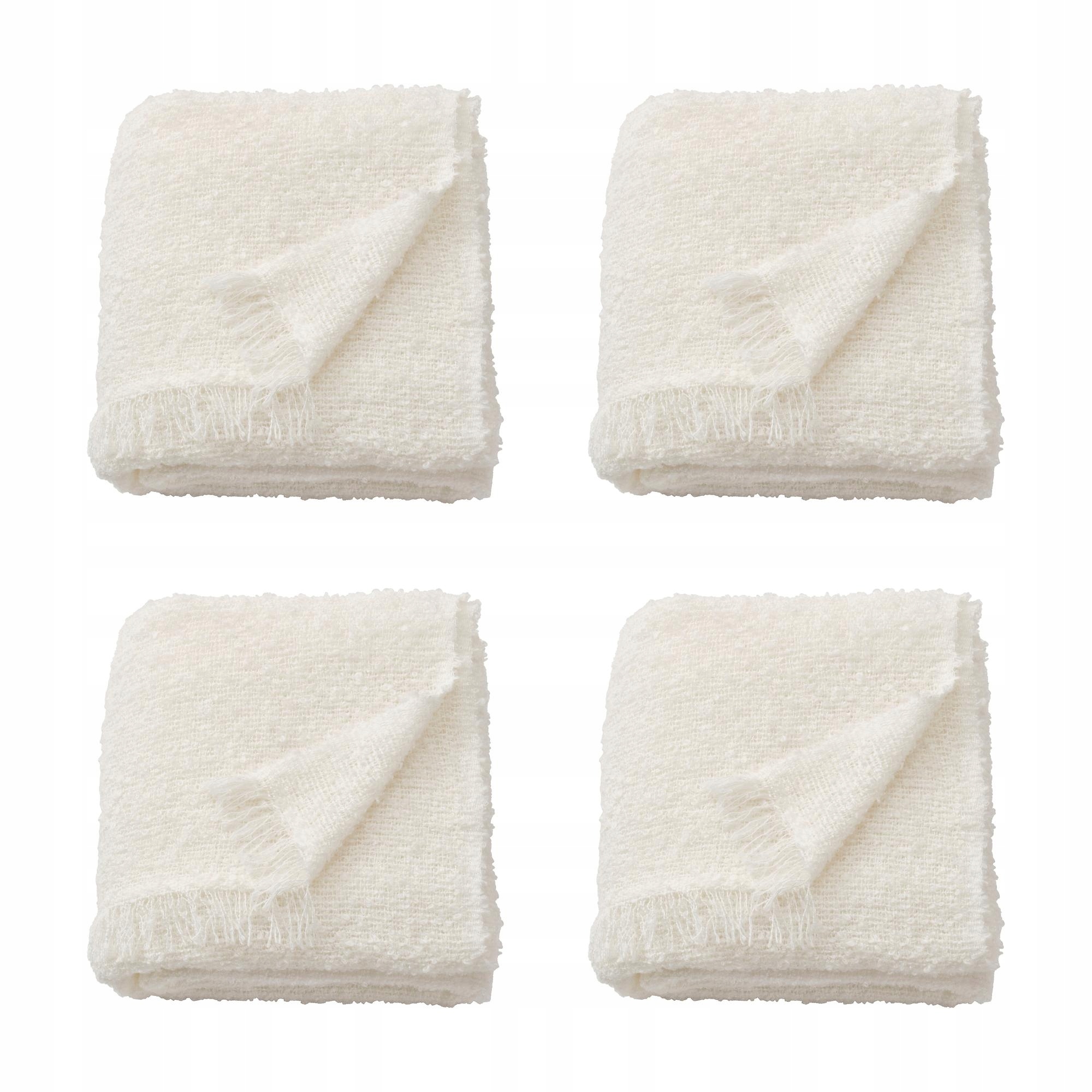 4 ks krémový pléd Sandbrodd 130 x 170 cm, recyklovaný, měkký