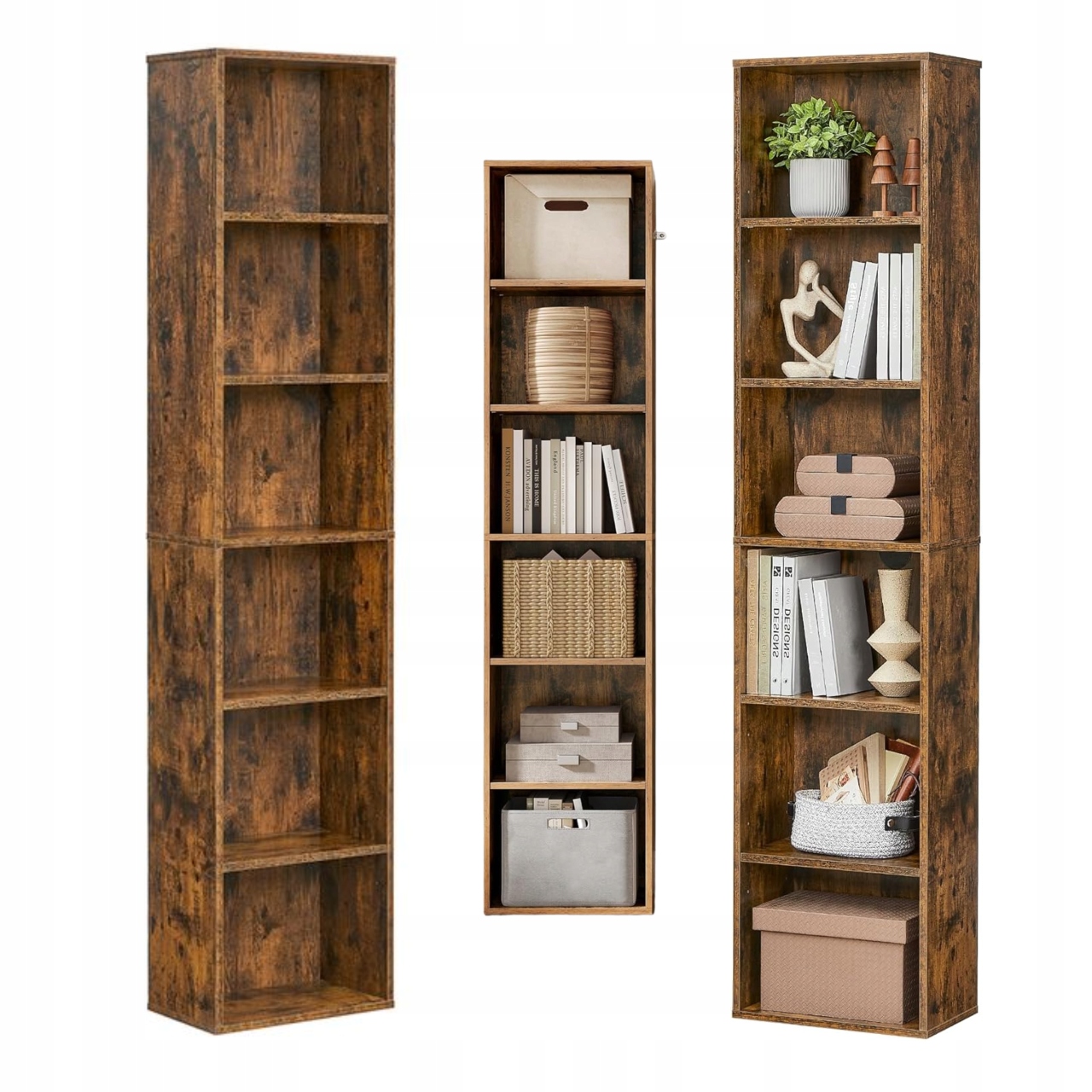 Úzky Regál Polička na knihy a hračky Loft Rustikálny industriálny stojaci