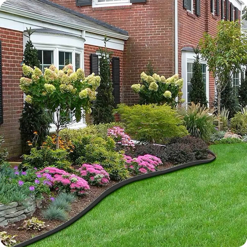 OBRZEŻE OGRODOWE TRAWNIKOWE 10m Wysokie 5cm Elastyczne 30 Szpilek Czarne Długość 1000 cm