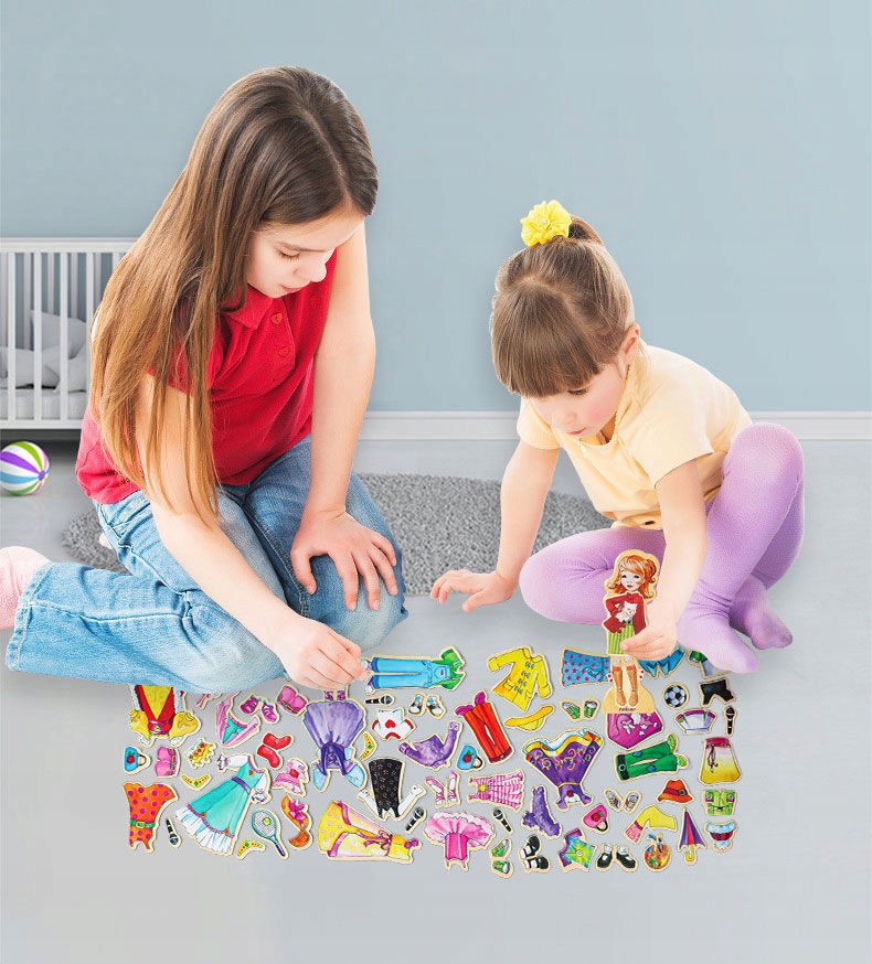 MAGNETYCZNA GRA UBIERANKA UKŁADANKA PUZZLE DREWNIANE MONTESSORI MODNISIE Kod producenta 9425