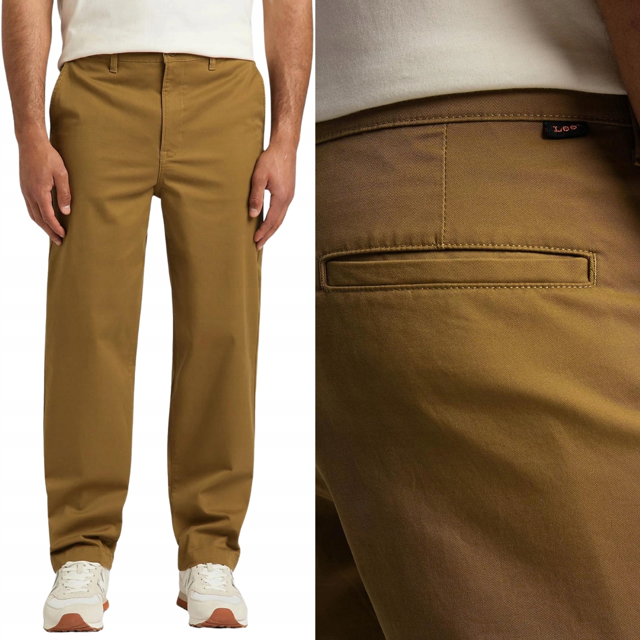 Lee Relaxované Chino Tumbleweed Chetopa Twill volné hnědé chinosy W33 L32