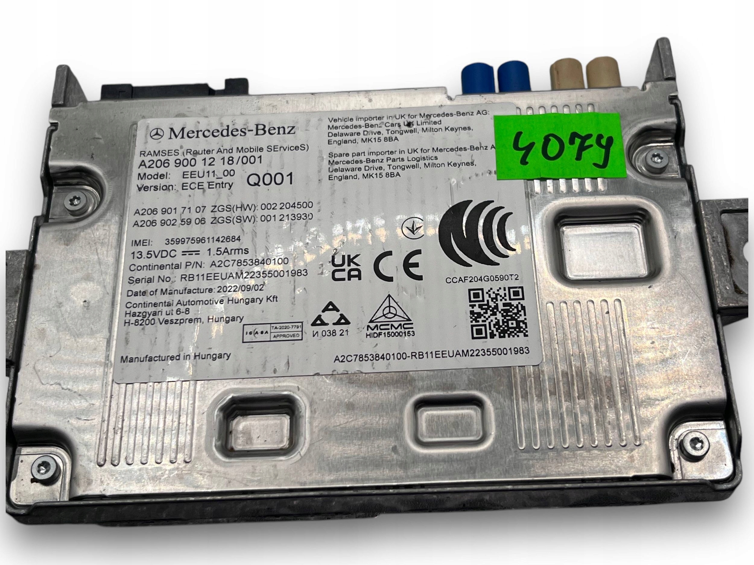 MERCEDES BENZ W206 module control unit RAMSES A2069001518 - $J