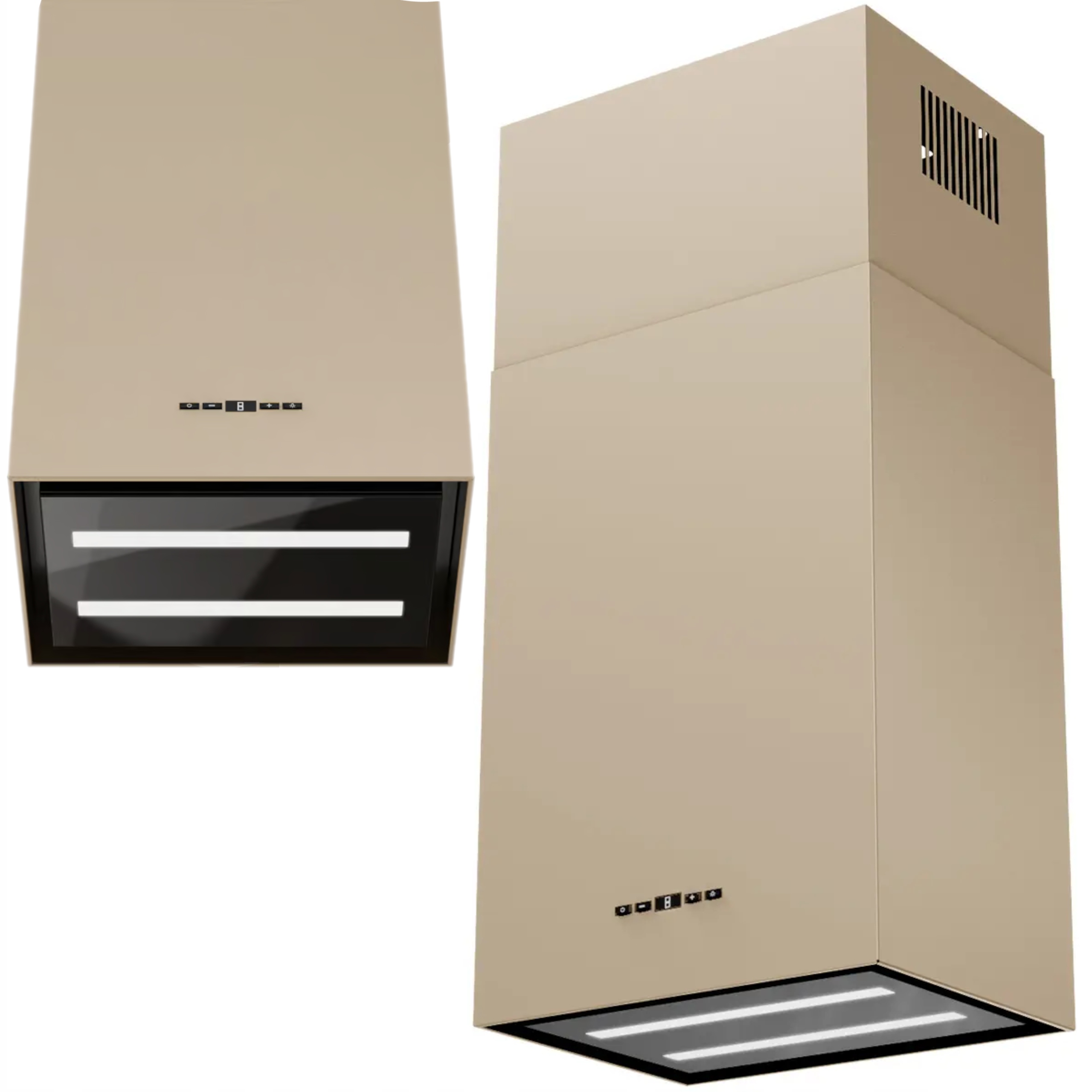 Okap kuchenny kominowy Wyspowy Tuba Kwadratowy 40 Maan Murea Złoty Piaskowy