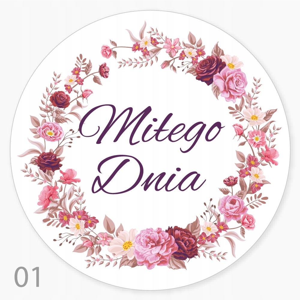 

Naklejki Miłego Dnia kwiaciarnia 48 szt