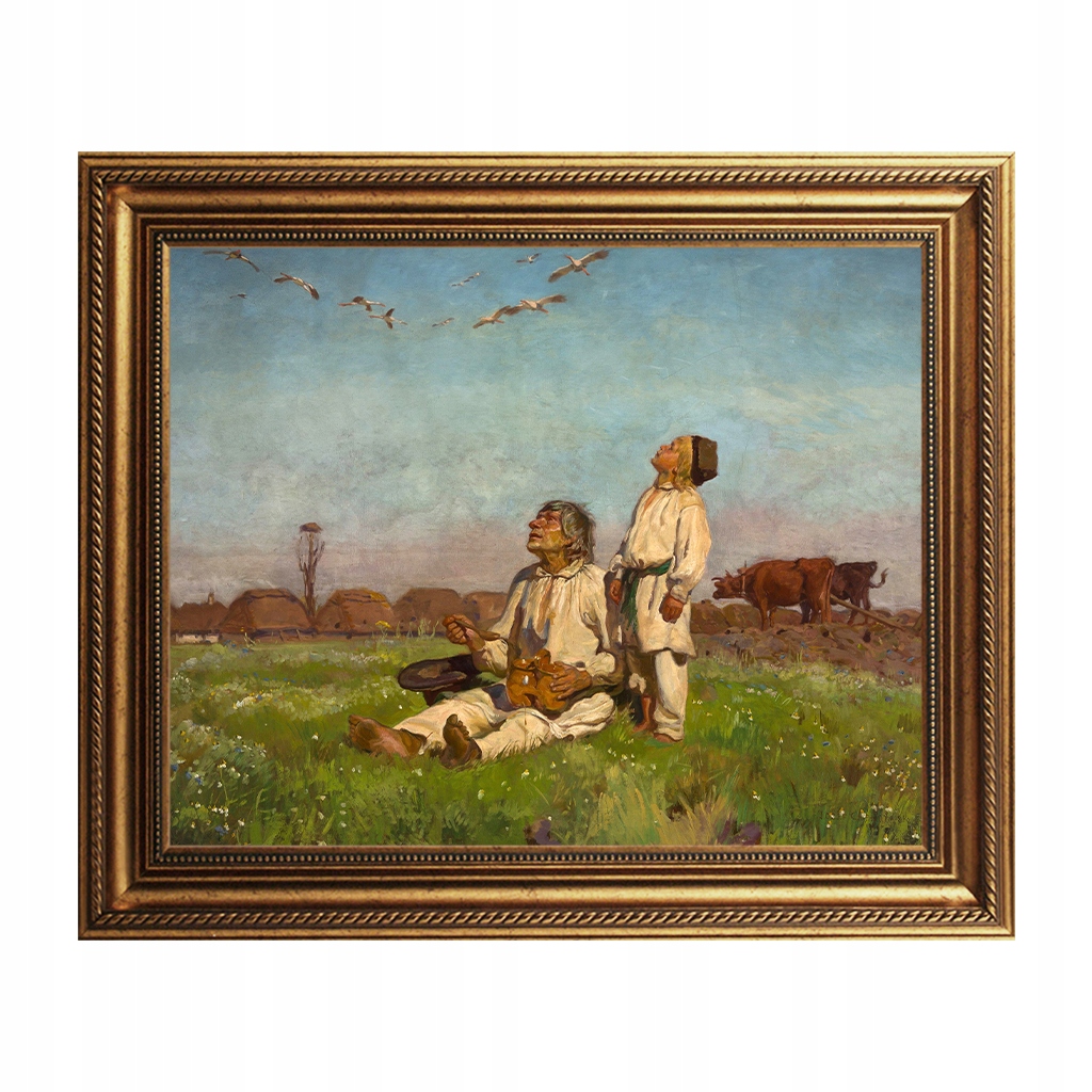 

Bociany w ramie obraz Józefa Chełmońskiego 1900