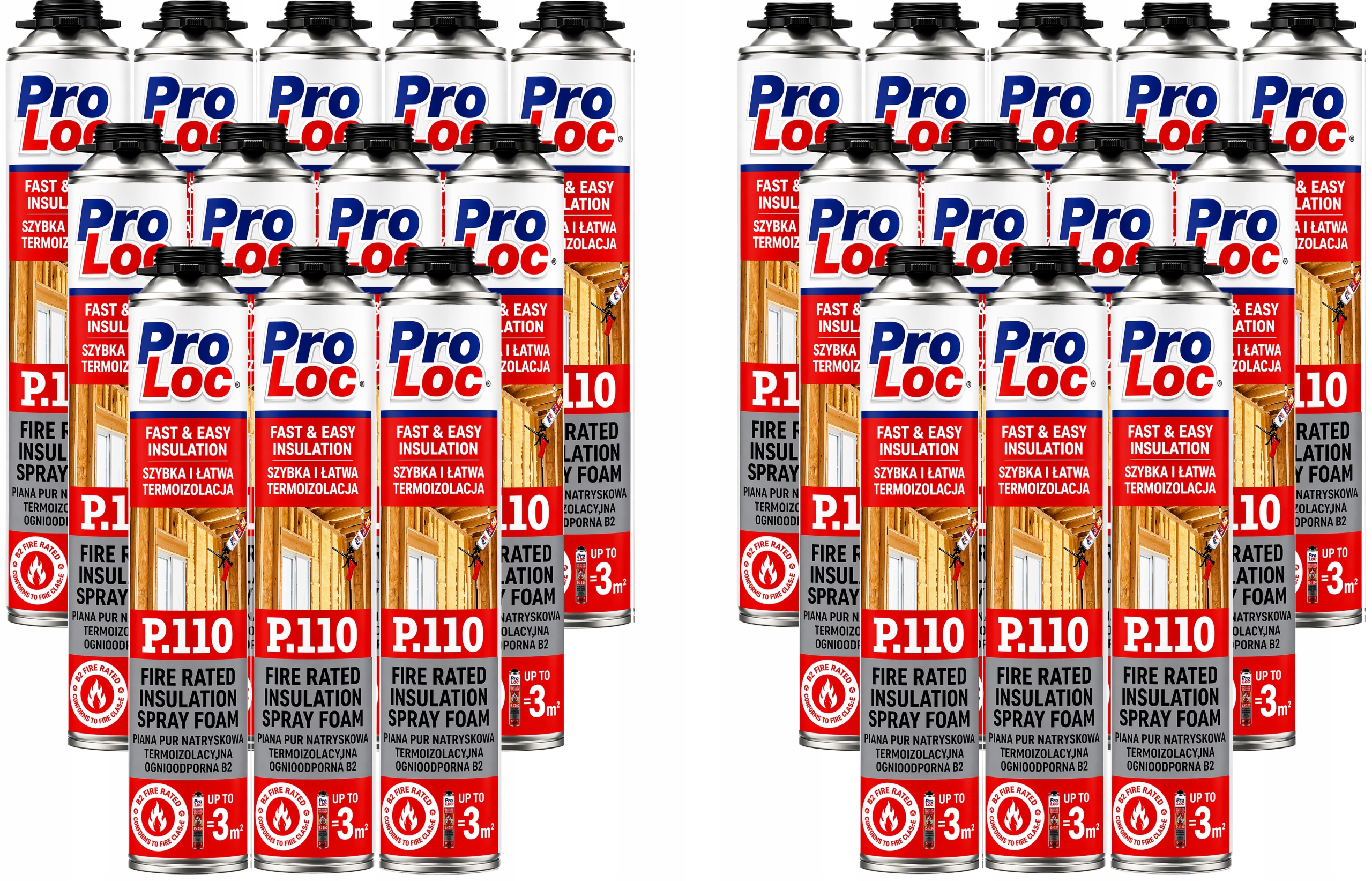 x24 Pena Pur Termoizolačná striekacia pena Ohňovzdorná ProLoc P110