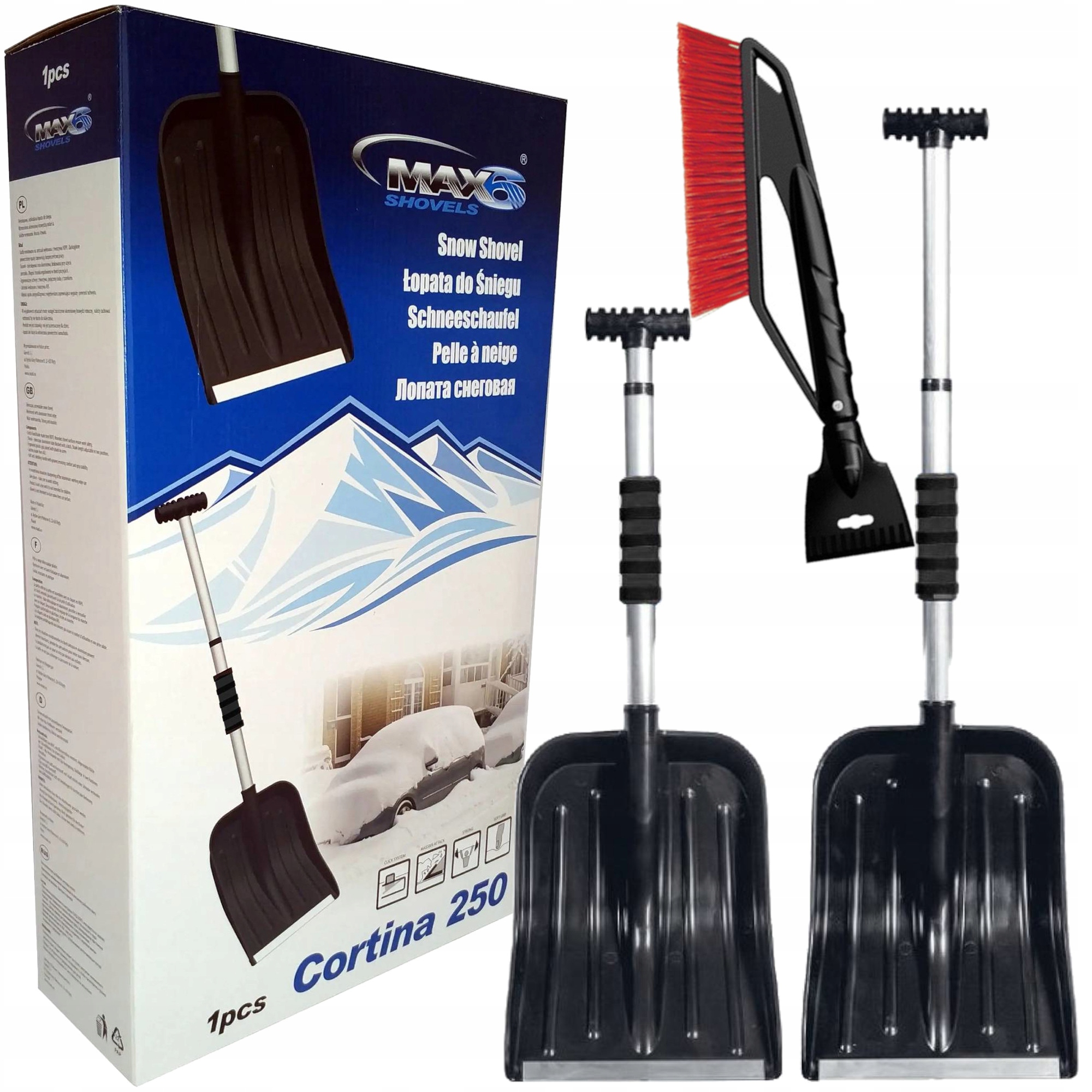 

Zestaw samochodowy łopata składana Alu skrobaczka