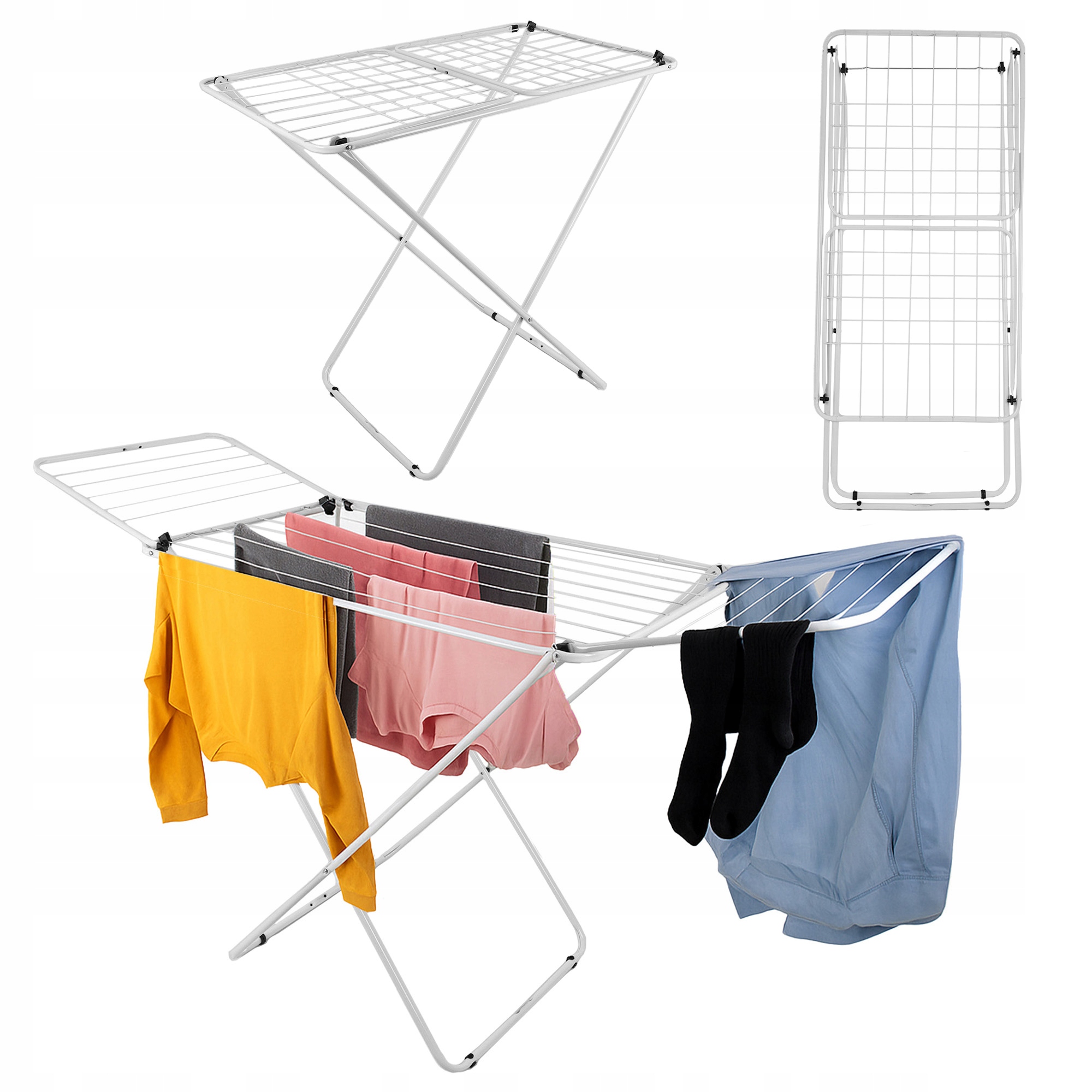 Levně Sušák Na Prádlo Stojící Stabilní 182 cm Skládací Na Prádlo Velká