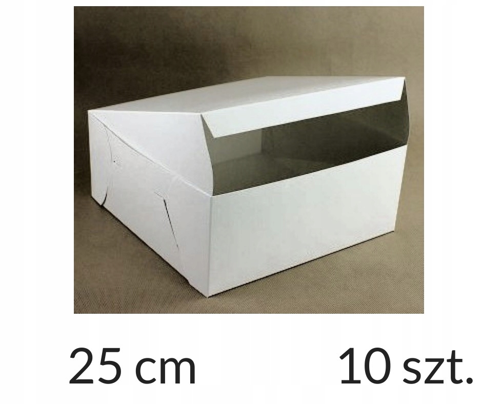 

Opakowanie Klejone 25x25x12 cm Białe pudełko x 10